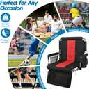 Portable Stadium Seats with Back Support and Armrest, Folding Bleacher Chairs with Back and Thicked Cushion, Wide Padded Sports Chair with Cup Holder, Football, Tennis (2, red, Standard)