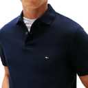 Tommy Hilfiger Men's Short Sleeve Polo Shirts in Regular Fit With Stretch and Organic Pique Cotton (Blue, S)