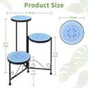 Plant Stand Indoor 3 Tie Mosaic Metal Corner Shelf Outdoor Plant Pot Holder Folding Storage Corner Table Plant Shelves for Living Room