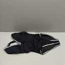 B2prity One Piece Swimsuit for Women Tummy Control Ruched Bathing Suit Push Up Tie Back Swimwear Shell Stitched (Medium, Black, White)