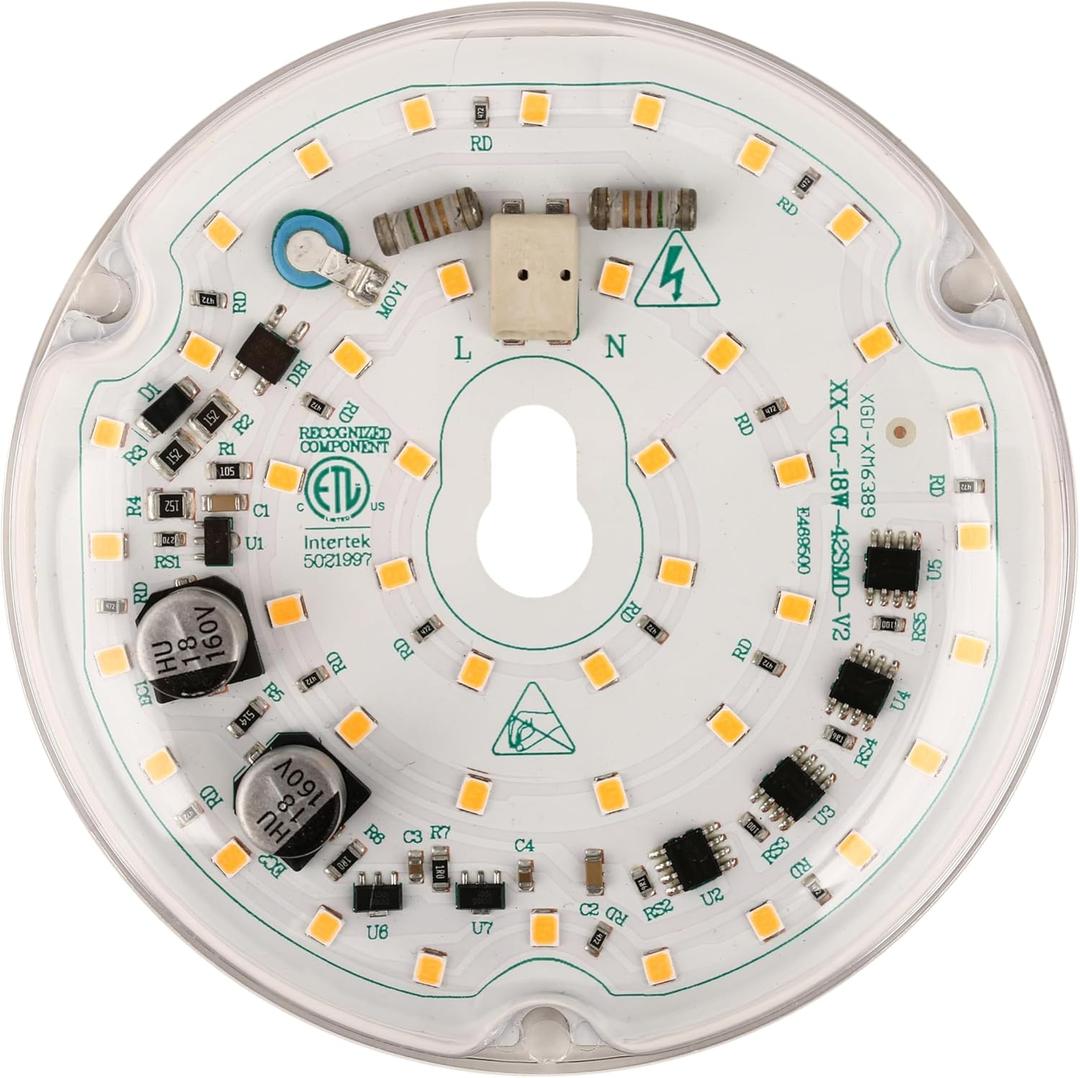 SATZOL 4" 18W Ceiling Fan Light Replacement - Daylight White 6000K, 120V 1800LM 90Ra Dimmable LED Kit, Retrofit for Flush Mount Ceiling Fan and Lights