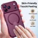 Thomo Magnetic for iPhone 17 Pro Max Case, [Compatible with Magsafe] [Full Camera Protection] Translucent Matte Military Grade Shockproof with Anti-Fingerprint Phone Cover 2025, Wine Red