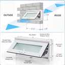 16x8 Hopper Window with Crawl Space Vent Fan, Small Basement Window, 220CFM