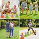2 x 4-in-1 Plastic Carnival Party Games Set,Includes Ring Toss Games, Bean Bag Toss Games, Cones & 3-Legged Race Games, Sports & Outdoor Game Toys for Backyard, Birthday & Family Party