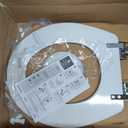 Mayfair Bennett Toilet Seat with Chrome Hinges, Slow Close Wood Seat, Secure Metal Hinges, Easy Install, Made in USA, Round, White