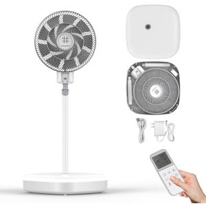 12.8" Standing Fan,15db Quiet Fan for Bedroom, Collapsible Fan with Remote Controller, Negative Ion DC Motor Stand Up Fan Pedestal Fan, 36 Speeds 12H Timer 3 Modes Floor Fans for Home Office