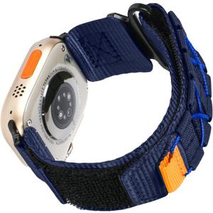 Nylon Apple Watch Bands For Men Para Apple Watch 42mm 44mm 45mm 46mm 49mm,Series11/10/9/8/7/6/5/4/3/2/1/Ultra2/3,Sport Loop Band Comfortable Braided Stretchy,Velcro Tactical Braided Generation Mens (Royal Blue)