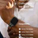 Fullmosa Bands Compatible with Apple Watch Band 41mm 40mm 38mm, Stainless Steel iWatch Band with Case for Apple Watch Series 9 8 7 6 5 4 3 2 1 SE3/2/1, Black and Gold