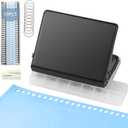 10 Hole Punch Binding Machine for Planner, Metal Binder Machine Kit with 10Pcs Plastic Comb Binding Spines & 30Pcs Loose Leaf Binder Rings, Binder Hole Puncher for A4, A5 and B5 Paper