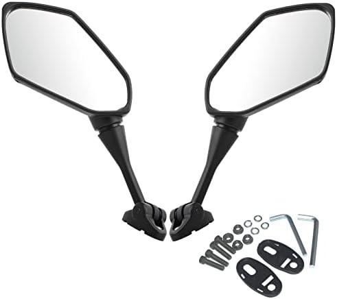 Mokuo Motorcycle Rear View Mirrors Compatible with CBR 600 F4 F4I CBR600RR CBR1000RR CBR300R CBR500R CBR900 CBR919 CBR929 CBR954 VTR1000 GT125R GT250R GT650R GT650S Convex Mirrors Black