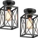 Ceiling Light Fixtures Flush Mount Black Hallway Light Fixtures Ceiling Rustic Farmhouse Island Light Fixtures,Farmhouse Black Metal Frame Light Fixture