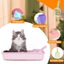 6 Set Small Cat Litter Box Kitten Litter Pan 12.3" x 8.5" x 2.7" Rabbit Plastic Litter Tray with 6 Scoop for Easy Cleaning, Hamster/Guinea Pig/Hedgehog Travel Toilet Pan