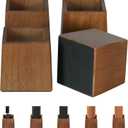 TQVAI Bed Risers Heavy Duty, Support 2200 lbs, 1-in Deep Anti-Fall Edge, 4 Pack Wooden Furniture Bed Lifts Risers with Non-Slip Pads for King Queen Twin Full Size Frame, Retro Brown, 4" H(Inner 3" H)