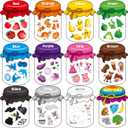 12 Pieces Magnetic Color Sorting Toys, 60 Color Magnets Educational Refrigerator Whiteboard for Baby Toddlers Kids Magnets