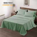 Maple&Stone Twin Flat Sheet 6 Pack,Premium Soft & Breathable,Brushed Microfiber Fabric,Anti-Shrinkage & Non-Fading,Bulk Flat Sheets Only Twin Size(Sage Green)