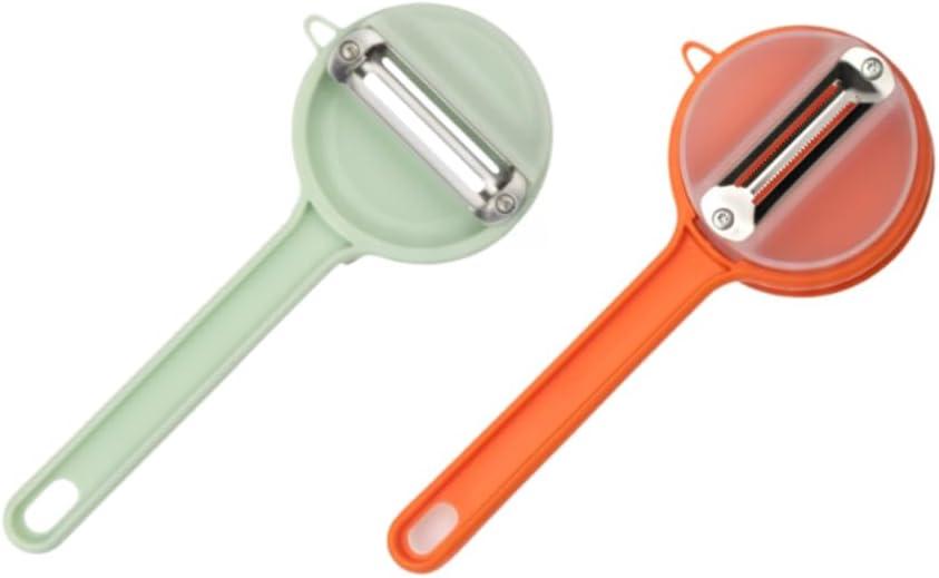 2 Pcs Peeling Knife with Storage Box  2025 New Vegetable Peeler with Container, Multi-Function Fruit & Veggie Peeling Knife with Catcher for Kids & Adults, Safe Kitchen Peeler Set