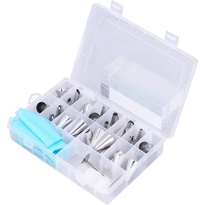 Piping Tips 32 Pieces Food Grade Stainless Steel, Cupcake Decorating Kit for Easy Cake and Cupcake Decoration, Frosting Tools for DIY Production and Repeated Use