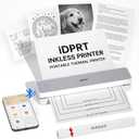 iDPRT Portable Thermal Printers Small Compact Inkless Wireless Printer for Home, Office & Vehicles, 300DPI, Support 8.5" x 11" Length US Letter A4&A5 Size, for Smartphone, PC, Black White Printing (Grey)