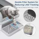 Extra Large Stainless Steel Litter Box with Lid, High Sides Enclosed Cat Litter Box for Big Cats & High Peeing, Anti-Leak & Odor Control Metal Litter Pan, Easy Clean Non-Stick Kitty Litter Box