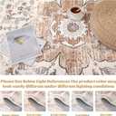 Ileading Bohemian Vintage Area Rug 5x7ft,Machine Washable Low-Pile Living Room Accent Carpet Non-Shedding rugs for Bedroom Non-Slip Floor Throw Rugs for Kitchen,Dining Room,Kids Playroom(Beige&Orange)