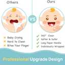 Papablic Baby Tongue Cleaner, Baby Oral Cleaner, Disposable Infant Mouth Cleaner Newborn, Upgrade Gum Cleaner with Paper Handle for Infants Ages 0-2 Years, 40 Pack