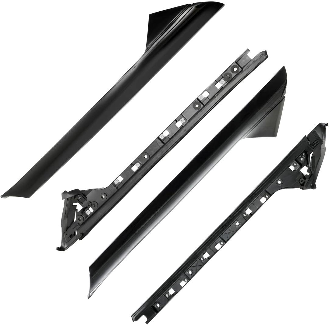 A-Pillar Trim Molding Windshield Set, Compatible with 2011-2019 Ford Explorer, Left & Right, Outer & Inner, 926450 926451, Window Trim Moulding BB5Z7803145AA BB5Z7803144AA BB5Z7803137AA BB5Z7803136AA