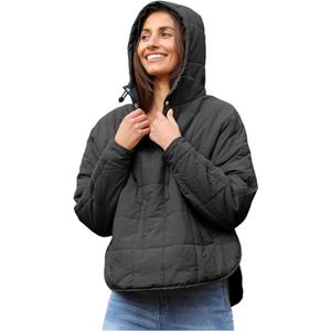 AMEBELLE Women's Oversized Hooded Puffer Jacket Quilted Jackets for Women Lightweight Winter Warm Padded Hoodies Coat (Large, Black)