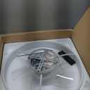 VOLISUN Low Profile Ceiling Fans with Lights and Remote, 19.7in Fandelier Ceiling Fan Flush Mount, 3000K-6500K Smart Bladeless LED Fan Light, White Modern Ceiling Fans with Lights for Bedroom