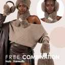 Gifts Sets for Women-5 Piece, Faux Fur Bucket Hat and Glove Set, Valentines Gifts for Her Wife Sister Girlfriends (Elegant Brown)