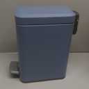 M-Aimee 1.3 Gallon Slim Small Trash Can with Lid Soft Close, Stainless Steel Garbage Can for Bathroom Bedroom Office, Rectangular Step Trash Bin with Removable Inner Waste Basket (Blue)