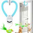 Interactive Cat Toys for Indoor Cats: Automatic Flying Bird Feather Wand Chase Exercise Enrichment Stimulation, USB Rechargeable Durable Safe Hanging Toy for Bored Kittens Adult Multi Cat Households