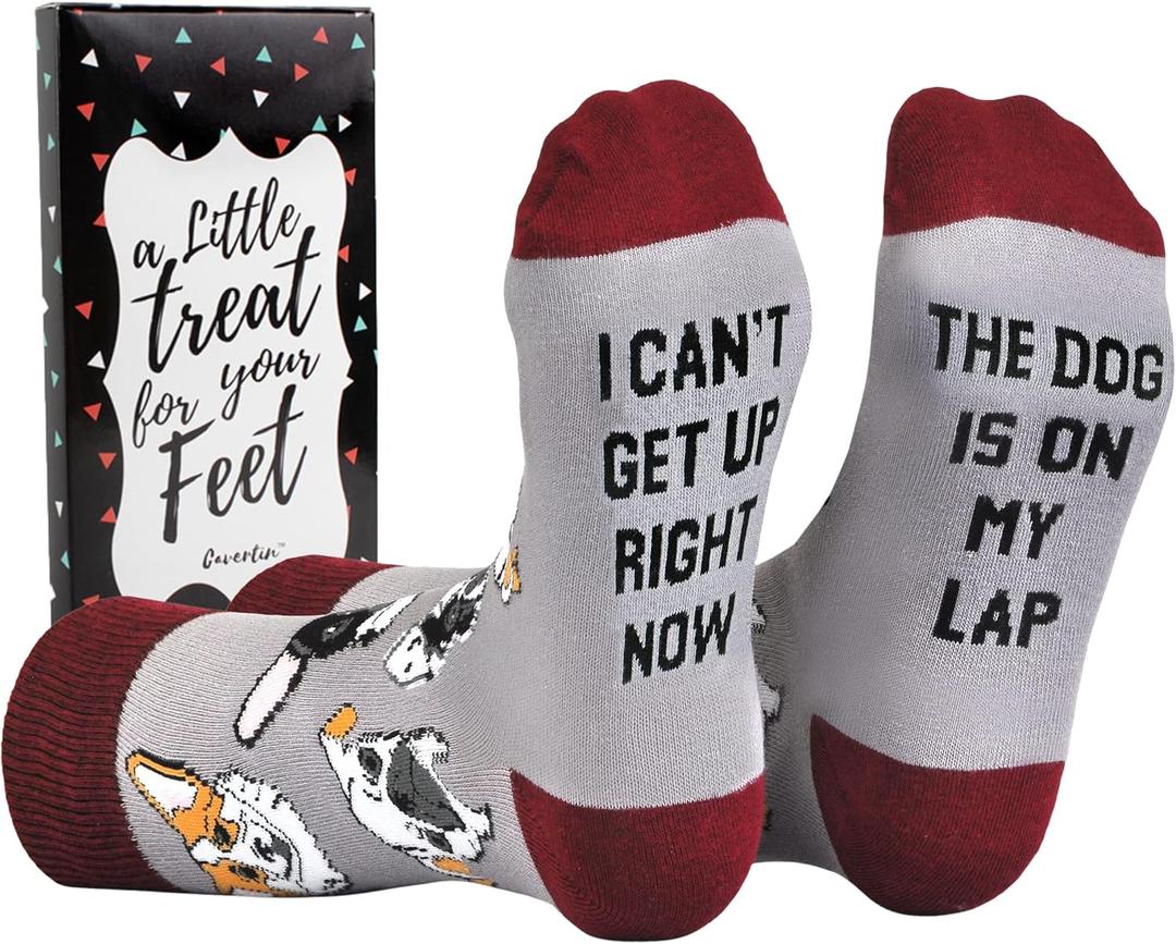 Cavertin Women's Novelty Socks with Gift Box Cat Lover Dog Mom Book Lover Cat Mom Llama Unicorn Sloth Corgi