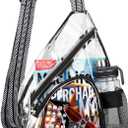 HULISEN Clear Sling Bag, Clear Bag Stadium Approved, Transparent Shoulder Crossbody Backpack Chest Casual Daypack