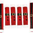 SOLUSTRE 6pcs Christmas Handle Covers Decorative Refrigerator Microwave Oven Gloves Cartoon Style Kitchen Accessory for Holiday Home Decor