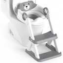 Rabb 1st Potty Training Seat, Toddler Toilet Seat for Kids Boys Girls, 2 in1 Potty Training Toilet with Step Stool, 6 Adjustable Height, Splash Guard, Stable Triangular Anti-Slip Design(Grey)
