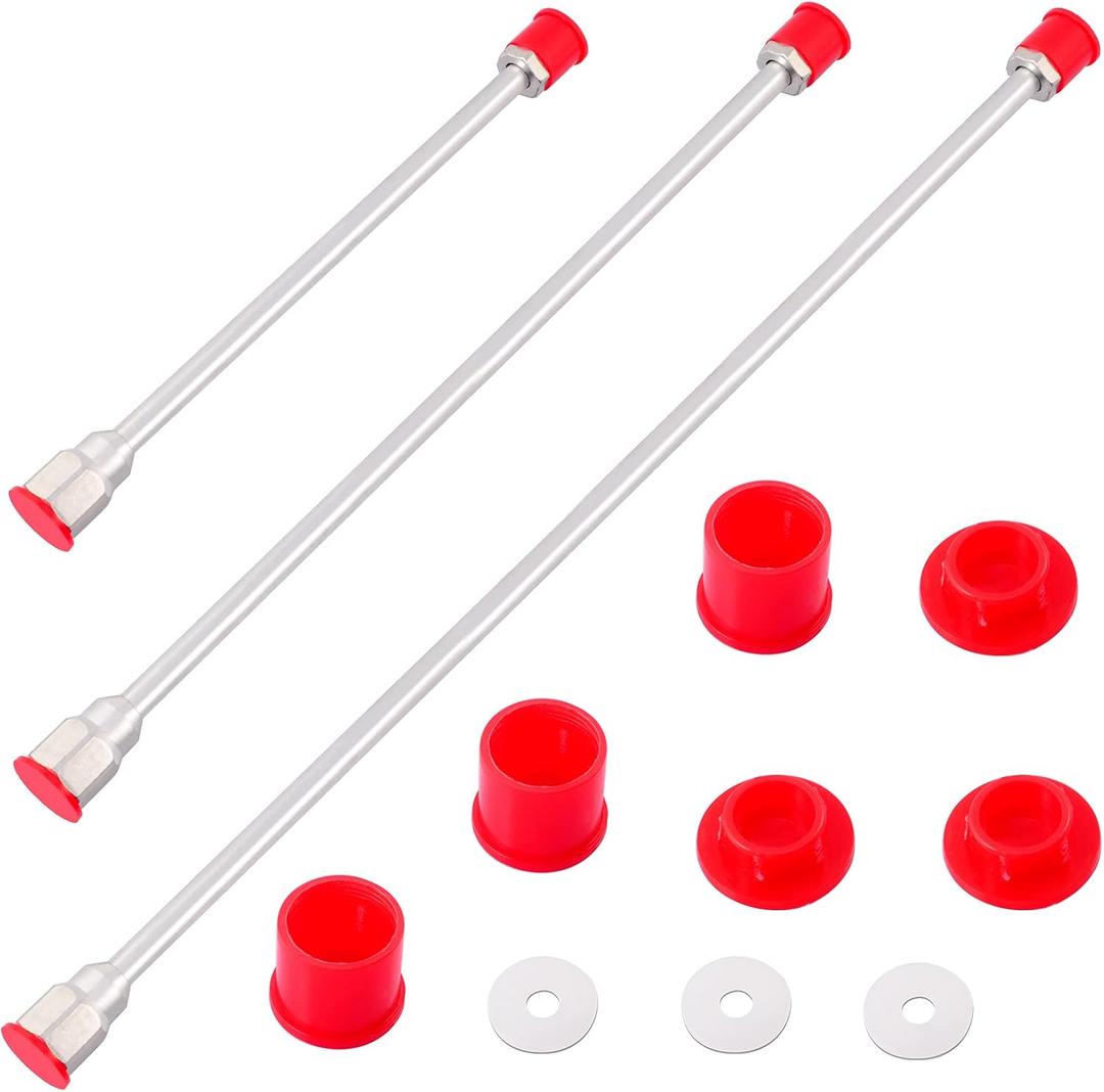 3 Pack Airless Sprayer Gun Tip Extension with Red Guard, Airless Paint Spray Extension Pole Rod (30CM/50CM/75CM)