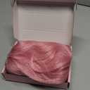 Colorful Queen 26 Inch Pink Wig Long Wavy Pink Wigs for Women Middle Part Synthetic Heat Resistant Wig for Daily Party Cosplay Use