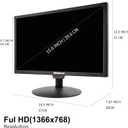 SKitphrati 19" HD 1440x900 PC Monitor, 60Hz 5ms LED Screen Computer Monitor with HDMI/VGA/AV/BNC/USB, Built-in Speakers, VESA Mount, for Laptop PC Desktop Office Home Use