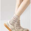 ASTRALUX cotton Socks Unisex 4 Pairs Men's socks & Women's socks (Large, White)