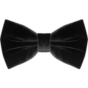 Men's Velvet Bow Tie, Pre-Tied Adjustable Bowties, Silk Black Neckties for Men Women for Party Business Gift