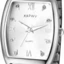 Avaner Elastic Strap Wrist Watches: Stretch Band Gold Silver Easy Reader Bracelet His and Her Bangle Wrist Watches for Men Women