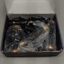 6 in ONE Blow Dryer Brush, Curling Wand Hair Styling Tools Set, Ionic Hot Air Hair Dryer, Massage Oval Hair Dryer, Left & Right Hair Curlers 100-120V (Black Gold)