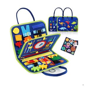 Guolely Busy Board Montessori Toy for 1 2 3 4 Year Old Toddlers - Educational Activity Developing Sensory Board for Fine Basic Dress Motor Skills - Travel Toys for Plane Car, Gift for Boys Girls
