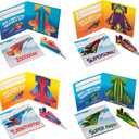 Kangaroo 28 Pack Flying Paper Airplanes Valentines Day Cards for Boy & Girl with Envelopes & Stickers - Valentines Day Cards for Kids School - Valentine Bulk Party Favors Classroom Gift