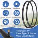 RUTU 2 Pack 27x1 1/4 Road Bike Tires and 27" Bike Tubes - Schrader Valve with 2 Rim Strips,Tire Levers - Fit for 27x1.25 27 x 1 1/4 Bike Bicycle Tires and Tubes