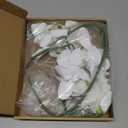 Fnize Orchid Stems Artificial Flowers Real Touch Latex Faux Phalaenopsis Branches 9 Large Blooms 38 Inches 2pcs White
