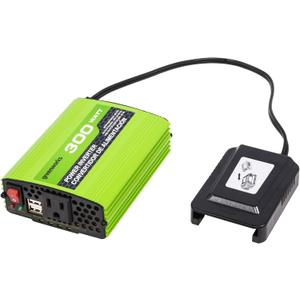 Greenworks 40V 300W Cordless Power Inverter, Sine Wave Inverter with 2 USB Ports and AC Port, IV40A00