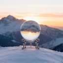 2.4 Inch Clear Crystal Ball with Stand, Crystal Sphere, Handcrafted Photography Prop, Elegant Witchy Home Decor & Ornamental Gift