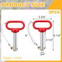 LEIFIDE 2 Pcs 3/4 Inch Trailer Hitch Pins Carbon Steel Galvanized Tow Bar with Steel Wire Rope and Safety Pins for Tractor, Trailer, Boat & More