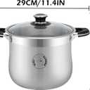 Vivicreate 27.5 Quart Stainless Steel Stock Pot with Lid Large Induction Cooking Pot for Pasta Soup Boiling Stew with Measurement Marks and Handles